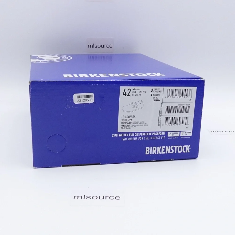 NEW Birkenstock London BS Clogs 1018996 Whale Gray